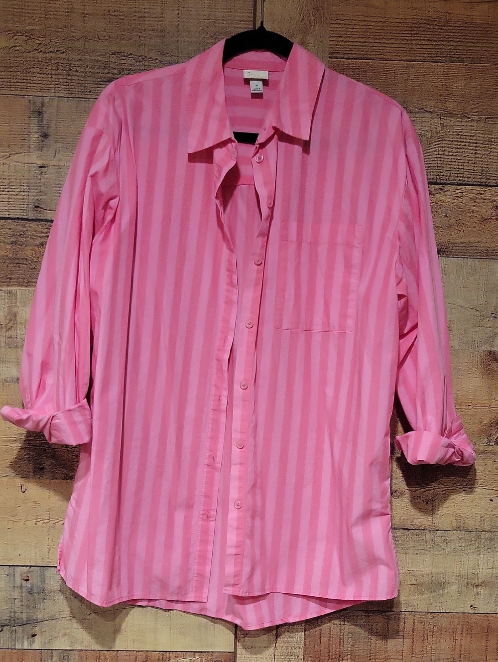 a new day Pink Striped Button-Down Shirt